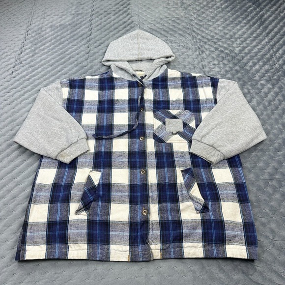 VINTAGE Climate Zone Jacket Womens 18/20 Blue Plaid Flannel Lined Heavy Outdoor - Picture 1 of 16